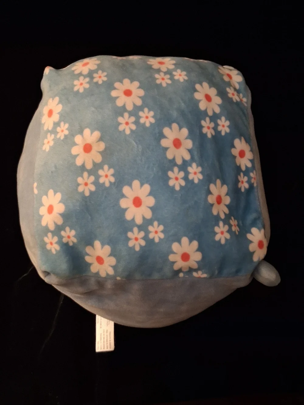 Moosh-Moosh Blue Floral Cat Plush Pillow with Daisy Accent